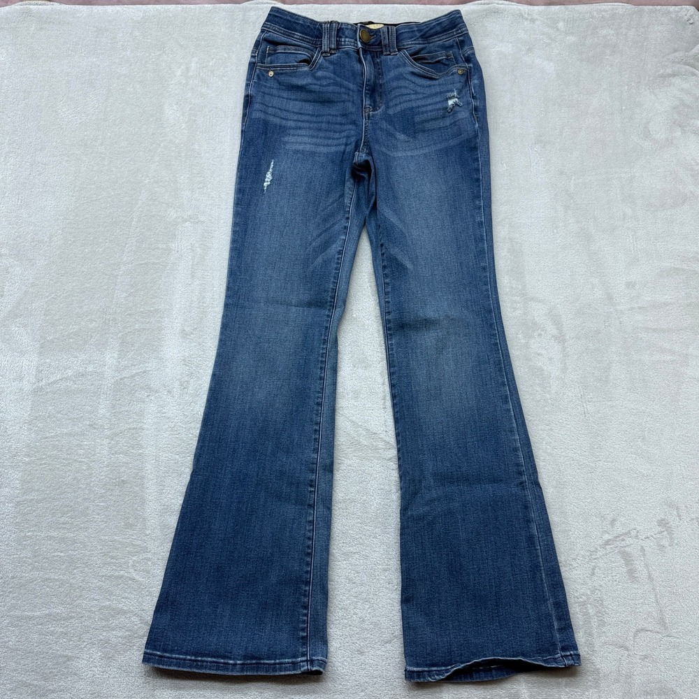 Democracy Jeans Women's 4 Flare Boho Blue Distressed Ab Technology Casual Denim